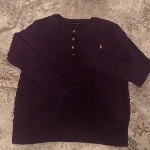 Ralph Lauren purple girl’s sweater 12/14 EUC